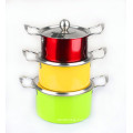 3PCS Stainless Steel Sausepan Set with Steel Cover